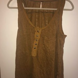 Free People Olive Green Henley Tank XS